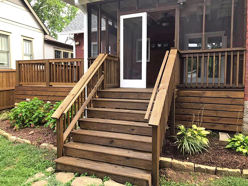 Professional deck staining