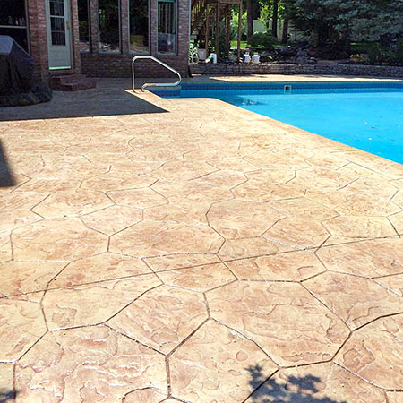 Stamped concrete sealing and cleaning