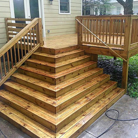 Cleaning a deck before staining